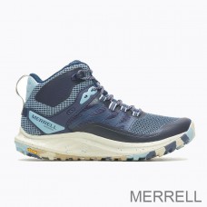 Merrell South Africa Antora 3 Mid Waterproof Hiking Boots for Women Navy Blue