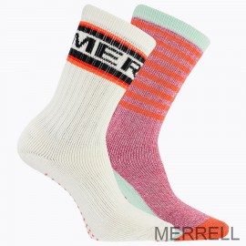 Buy Merrell Socks Online Brushed Crew 2 Pack Women Coral